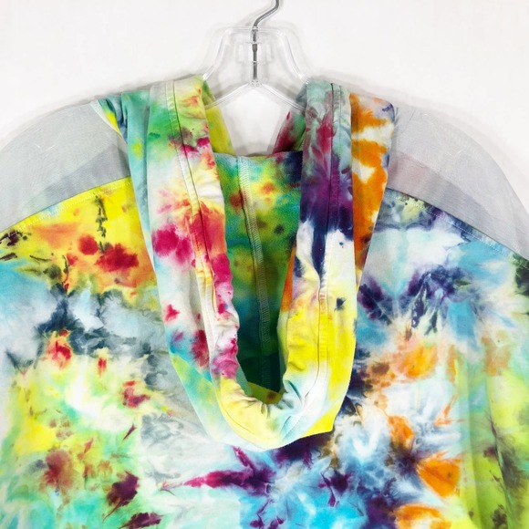 Victoria Secret Sport Small Jacket Handmade‎ Tie Dye Watercolor Wonder Hood 1517 - Picture 7 of 12